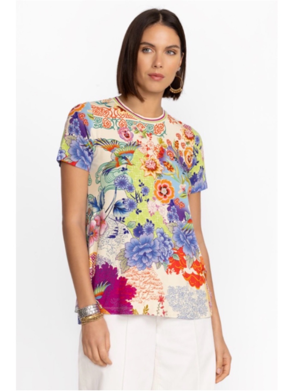 NWT Johnny Was Dreamer Crew Neck Swing Tee